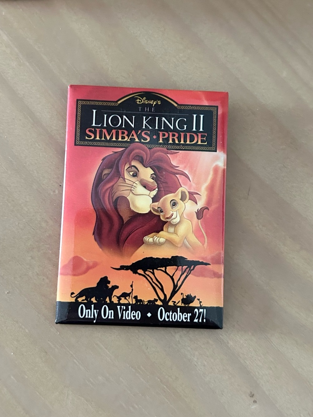 Vintage Disney Lion King II Simba’s Pride Promo Pin Button VHS 1998